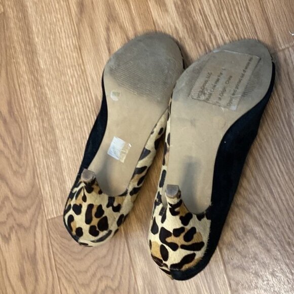 SOLD JESSICA Simpson Women’s Black Leopard Print Peep Toe Heels (Size 8B/38) - Picture 11 of 16